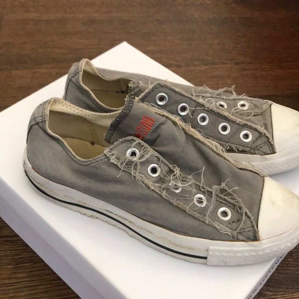 Grey Converse Slip On Sneakers